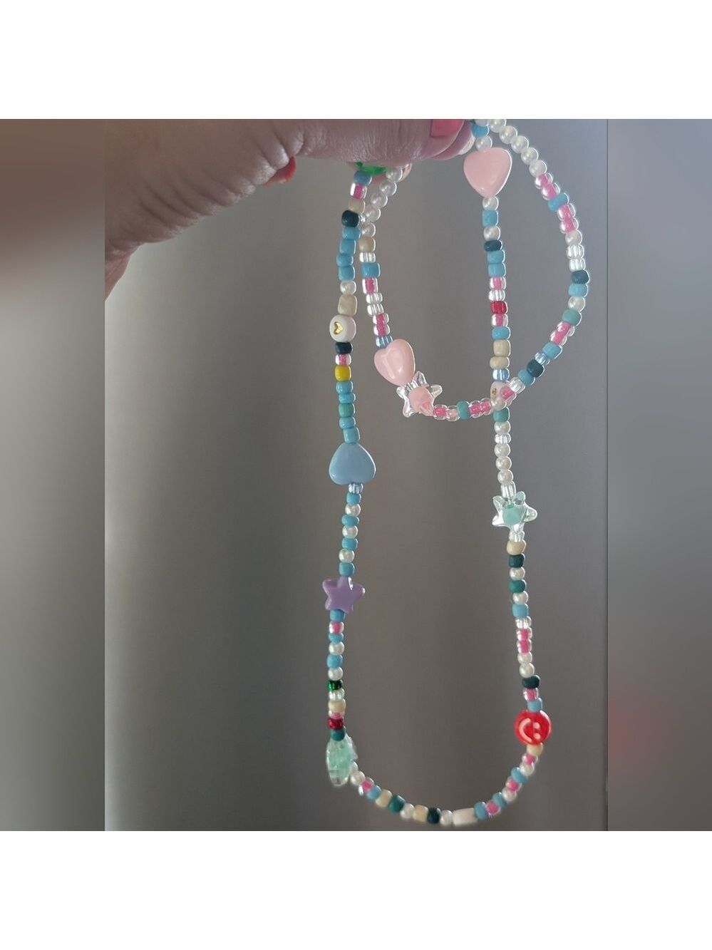 Colorful Beaded Kids Necklace And Bracelet Set